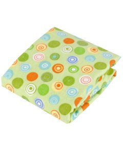 Flannel Crib Sheet - Green Crazy Circles