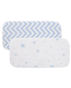 Burp Pad 2 Pack - Blue Chevron/Blue Stars