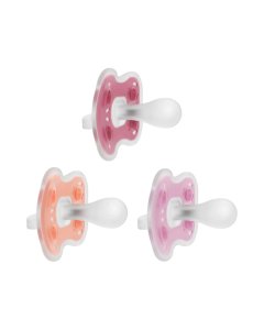 Advantage One-Piece Pacifier 3pk 6-18m - Pink/Purple/Coral