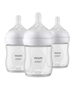 Natural Glass Baby Bottle 4oz 3 pack