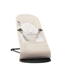 Bouncer Balance Soft- Cotton/Jersey - Beige/Gray - Black Frame