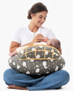 Adjustable Nursing Pillow - Pink Leaves