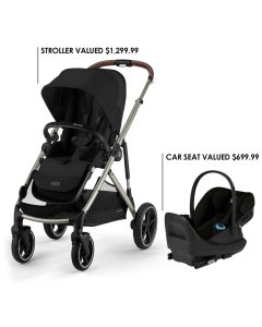 Gazelle S Stroller/Cloud G Lux Bundle - Silver / Moon Black