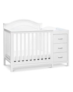 Charlie 4-in-1 Convertible Mini Crib and Changer - White