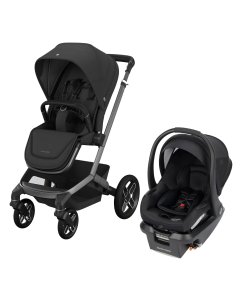 Fame Stroller & Mico Luxe+ Car Seat Travel System - Twillic Black