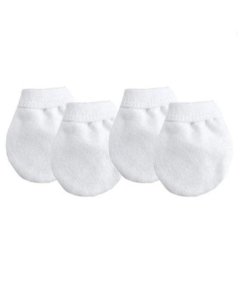 Flannel No Scratch Mittens White