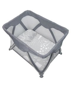 Percale Playard Sheet Printed - Bunny Grey