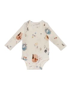 Long Sleeve Bodysuit In Tencel - Cozy Forest