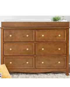 Kalani 6 Drawer Double Wide Dresser Chestnut