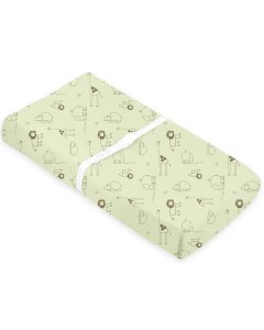 Flannel Contour Pad Sheet With Slits - Green Safari