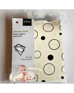 Flannel Playpen Fitted Sheet - Cream Bubbles