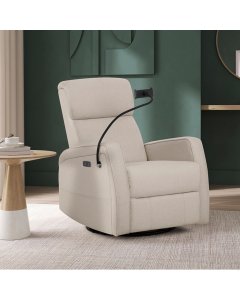 Maverick Power Recline Glider with Device Holder - Light Sand