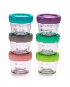 Glass Food Container 4oz - 6 Piece Set