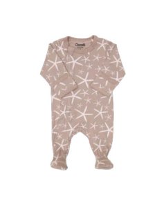 Modal Blend Zipper Footie - Moonlight Starfish