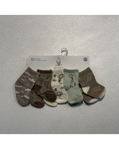 5 Pairs Socks Assorted Beige