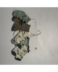 5 Pairs Socks Assorted Blue
