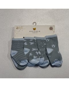 8 Pair of Woven Sock 0-12M - Blue