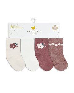 8 Pair of Woven Sock 0-12M - Pink