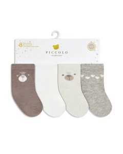 8 Pair of Woven Sock 0-12M - Beige