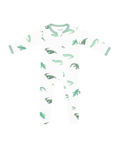 Printed Zippered Footie - Crocodile
