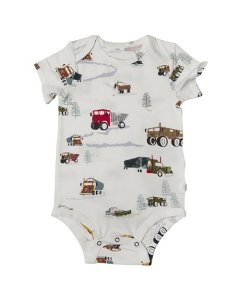 Short Sleeve Bodysuit - Happy Trucks