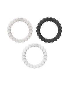 Beaded teether Rings - Gray/Black/White