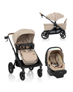 Evenflo Transformer Stroller to Wagon Travel System with LiteMax NXT Infant Car Seat with SensorySoothe - Travertine	TS100912547C 32884209736 Tjskids.com