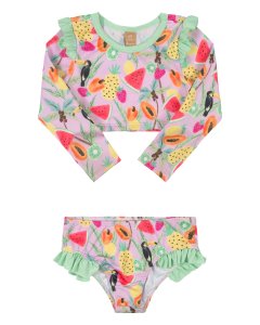 UV Protection Swimming Bikini - Pink Toucan