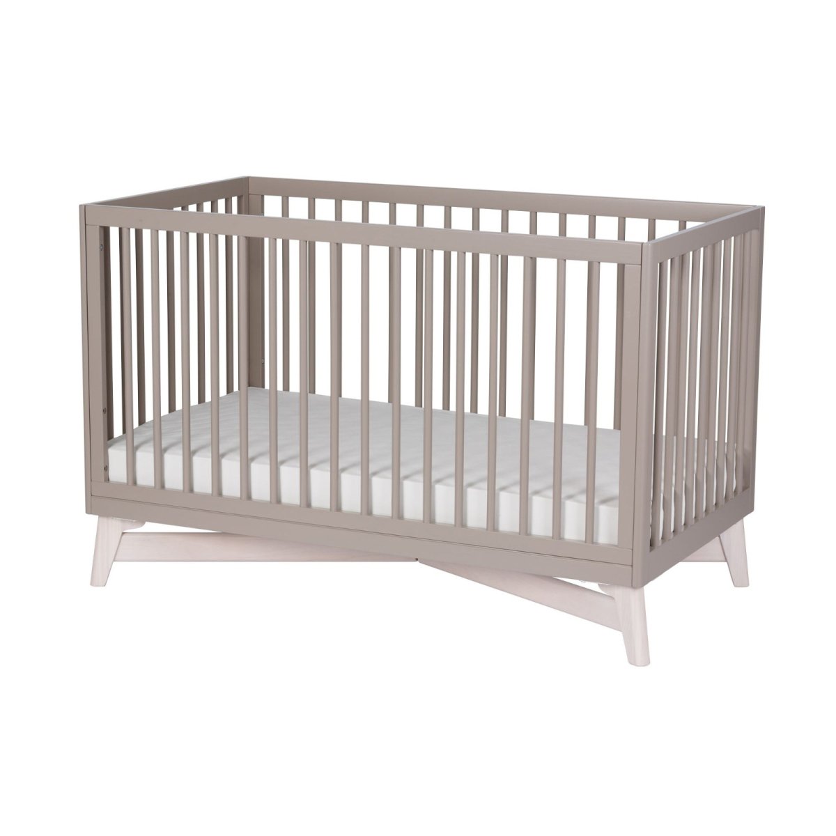 Pala 4 in 1 Crib - Taupe/Whitewash