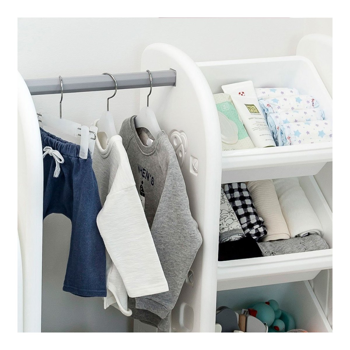 Easy Doing Hanger + 3 Bins - Grey