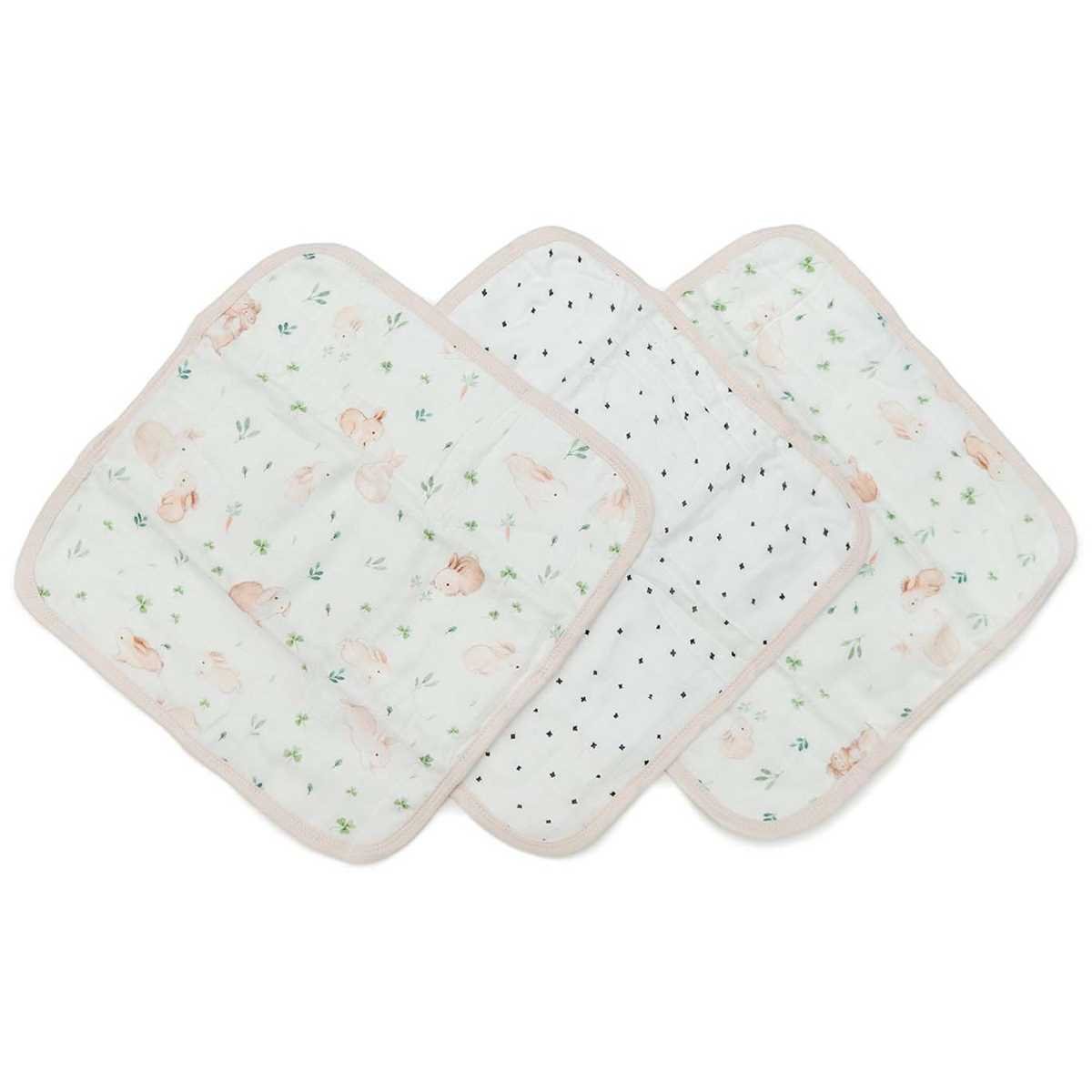 Washcloth 3 Pieces Set Bunny Meadow