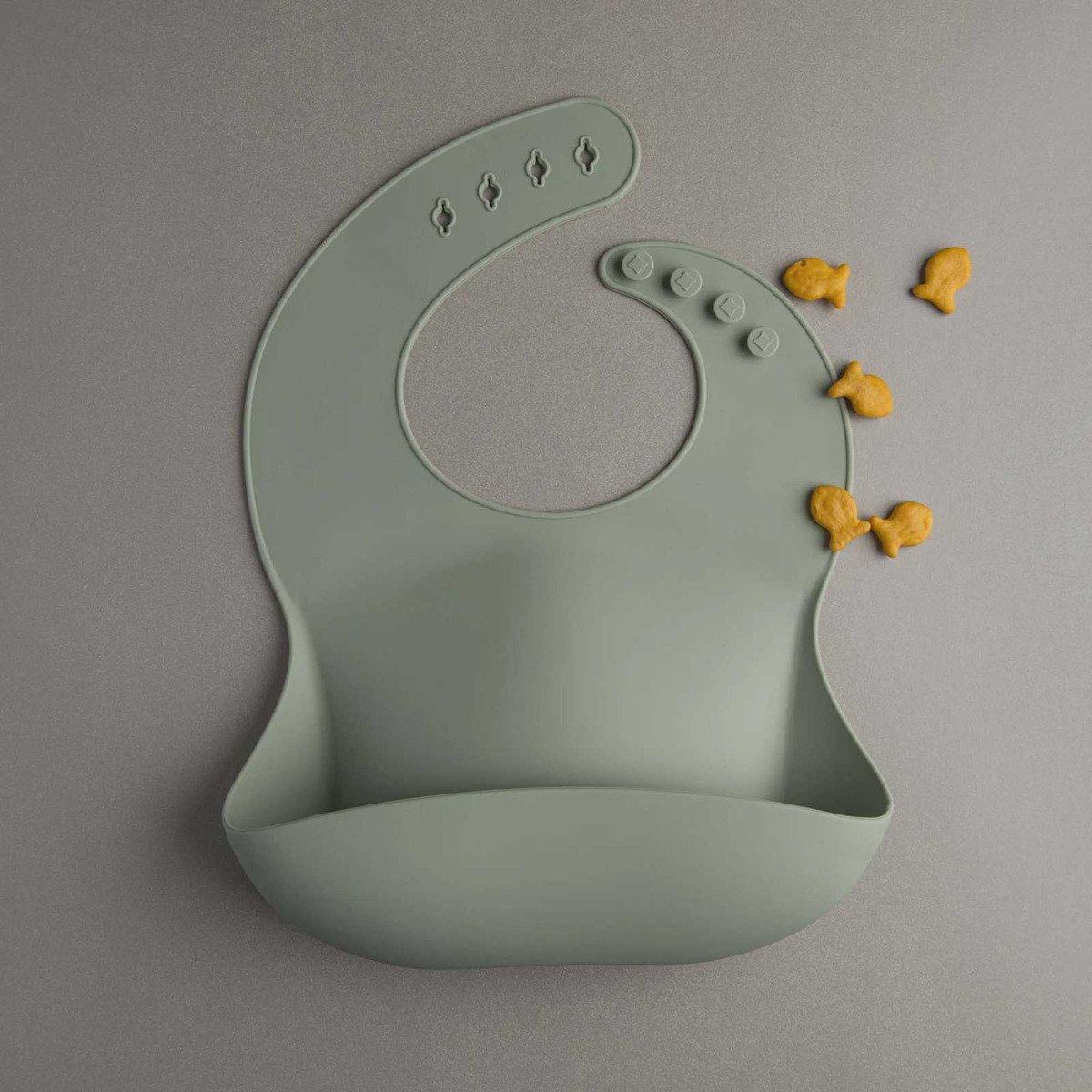 Silicone Bib - Silver Sage