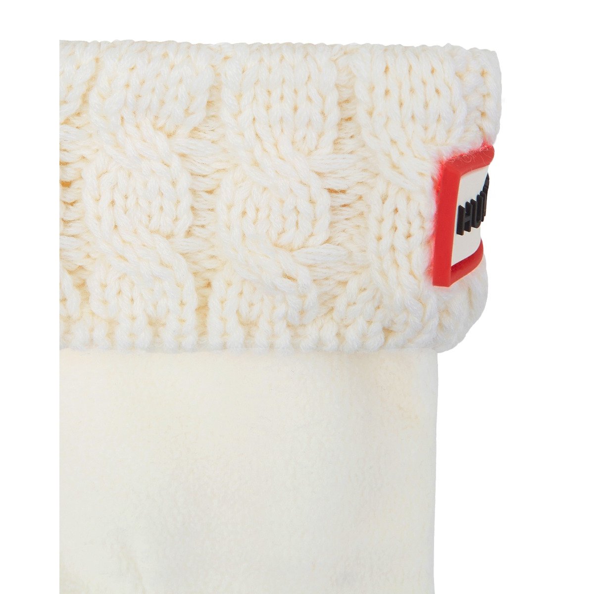 6 Stitch Cable Kids Boot Sock - White