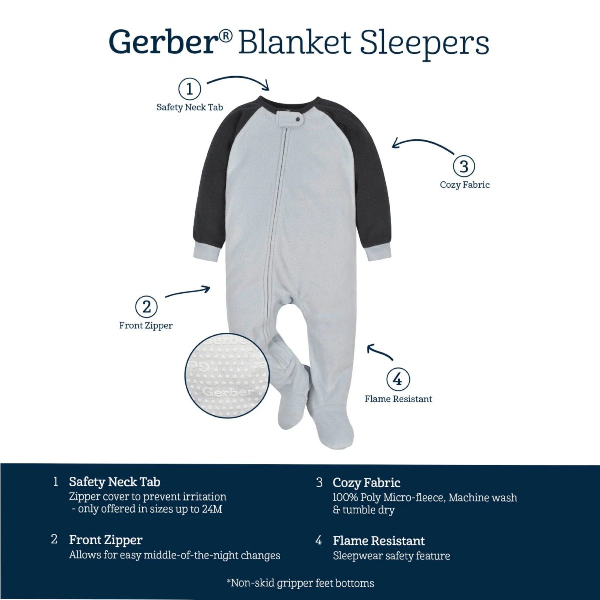 2-Pack Footed Blanket Fleece Sleepers - Space