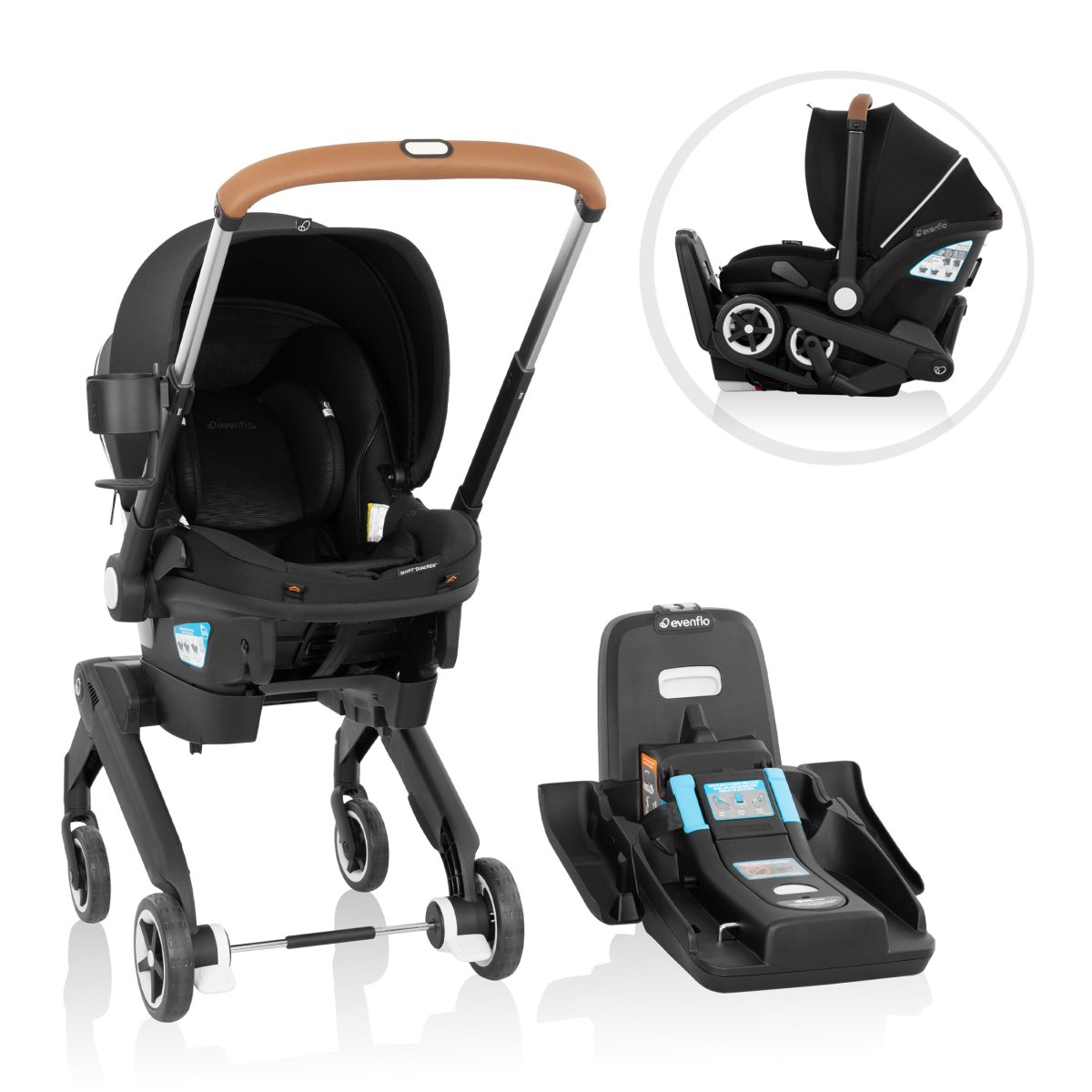 Gold Shyft DualRide Infant Car Seat & Stroller - Onyx Black