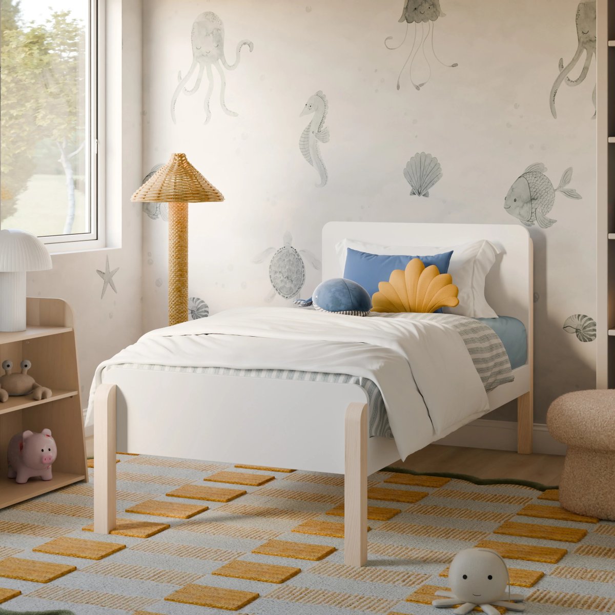 Babyletto TipToe Twin Bed White/Washed Natural