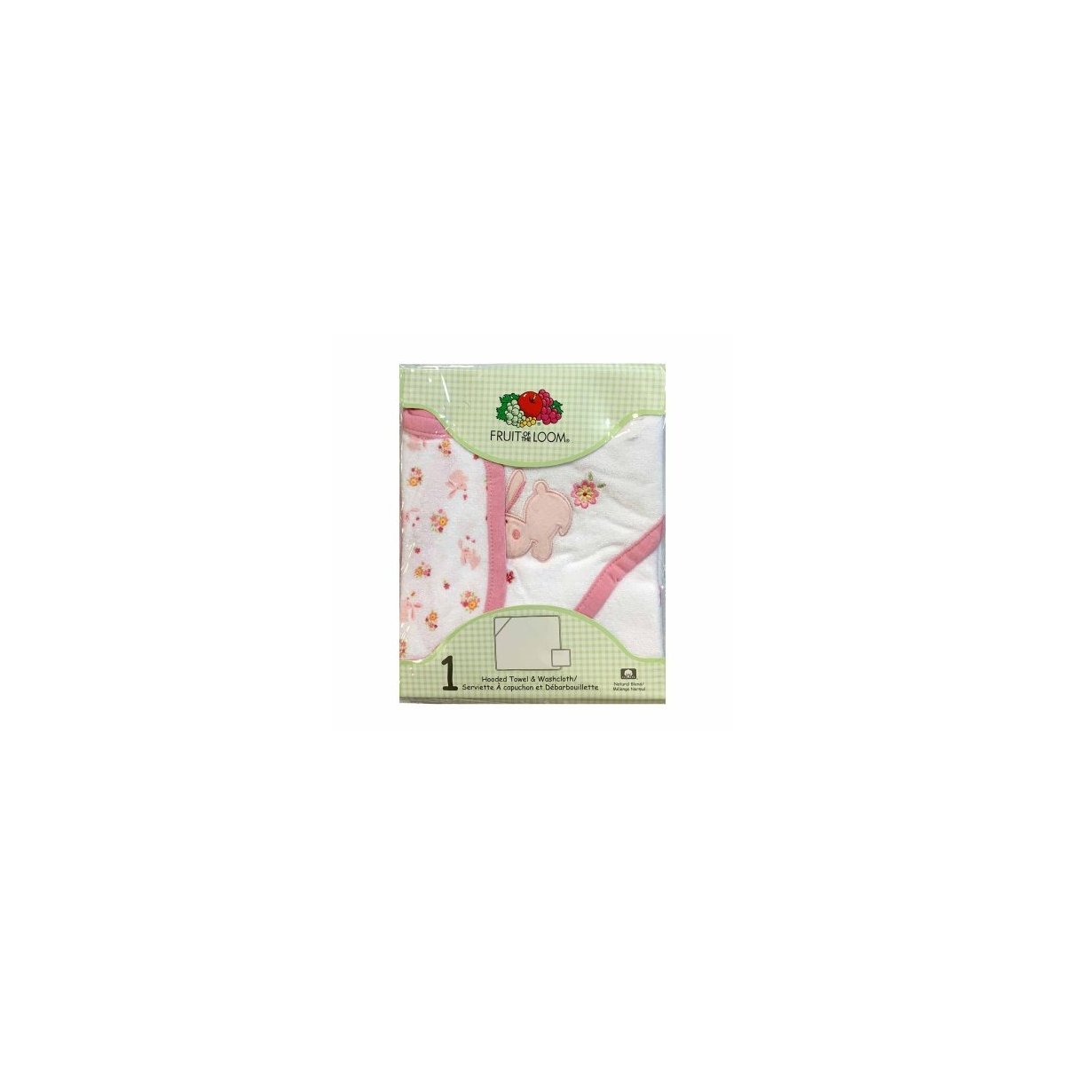 Fruit of the Loom Hooded Towel and Washcloth - Pink