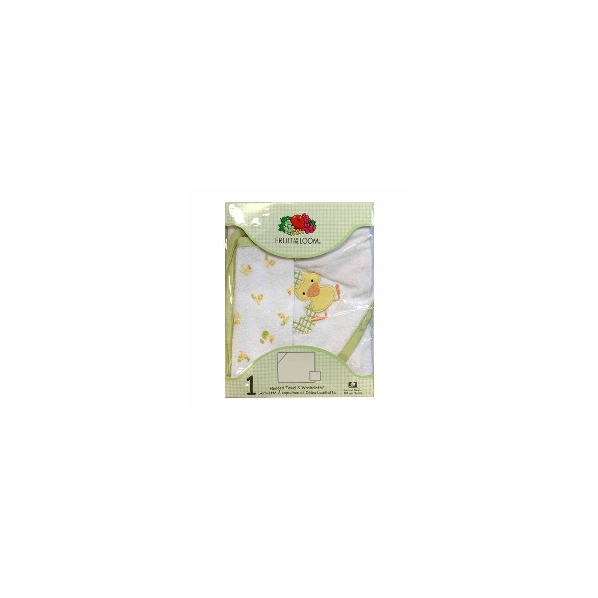 Fruit of the Loom Hooded Towel and Washcloth - Duck