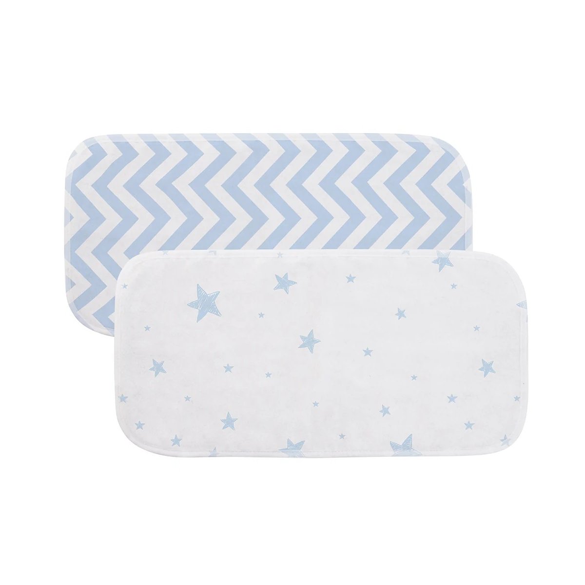 Burp Pad 2 Pack - Blue Chevron/Blue Stars