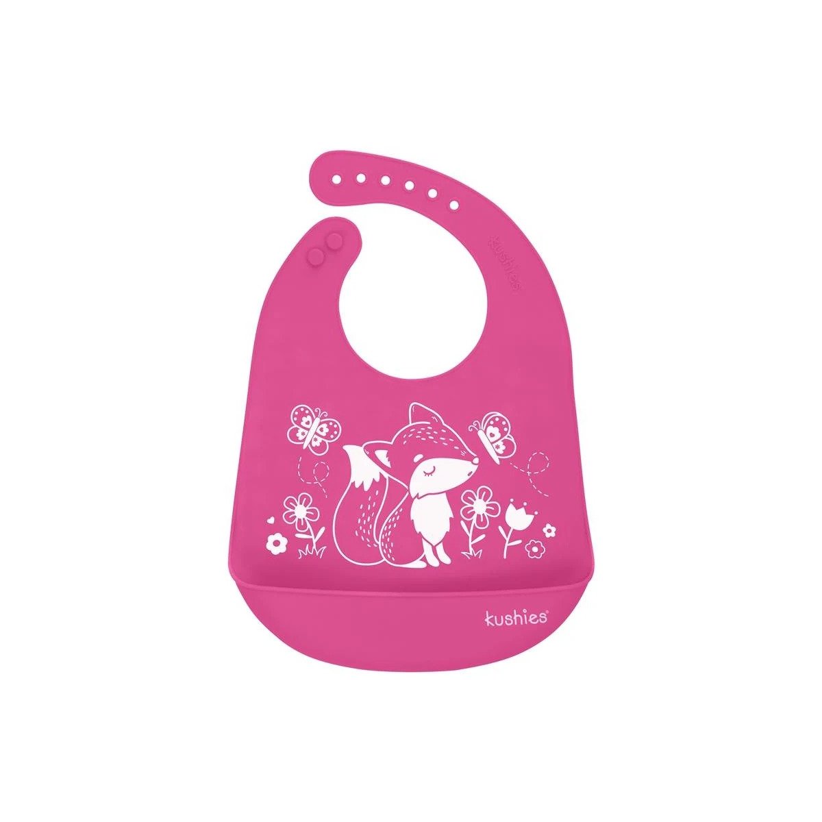 Silicatch Silicone Bib with Pocket Foxy Lady