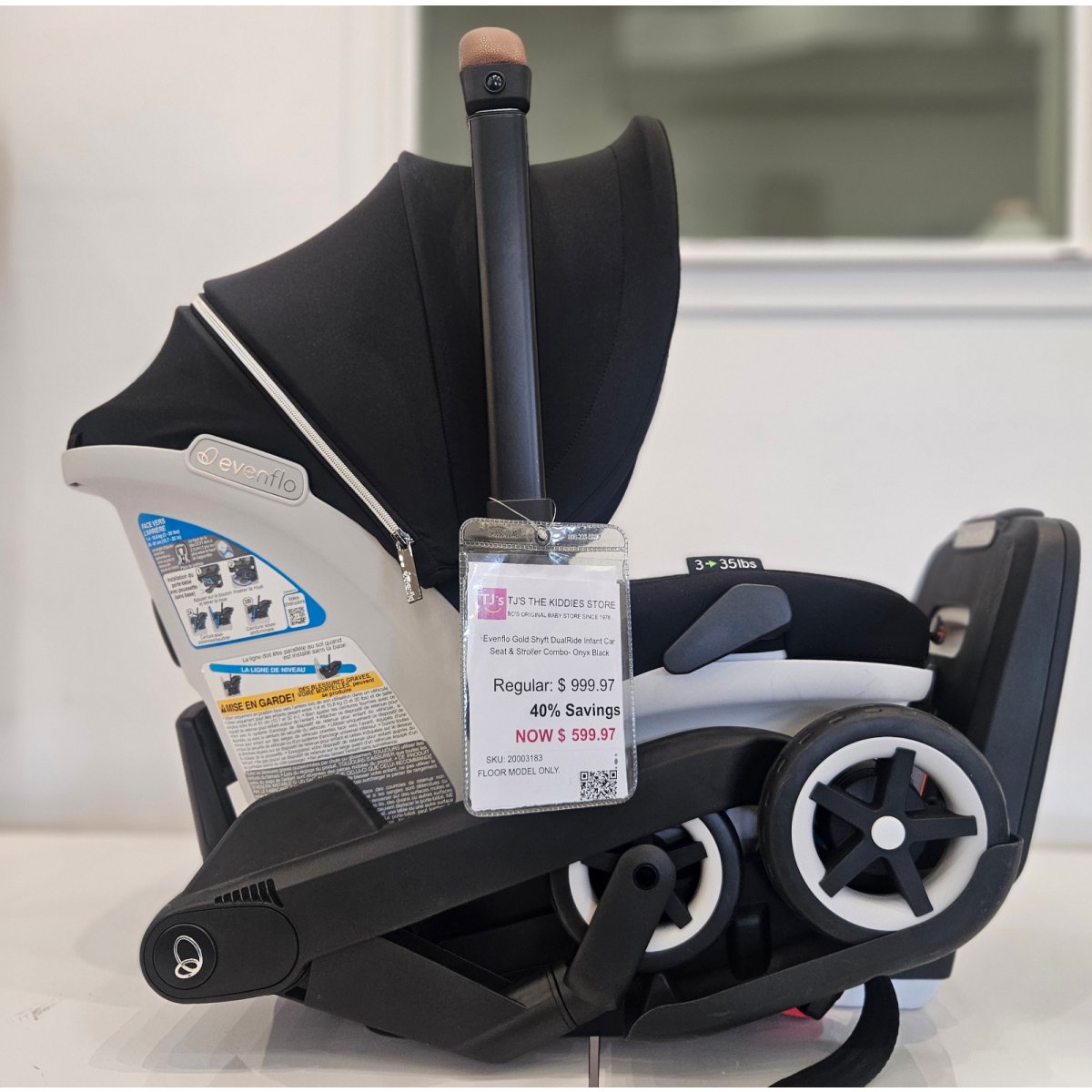 Gold Shyft DualRide Infant Car Seat & Stroller - Onyx Black Floor Model