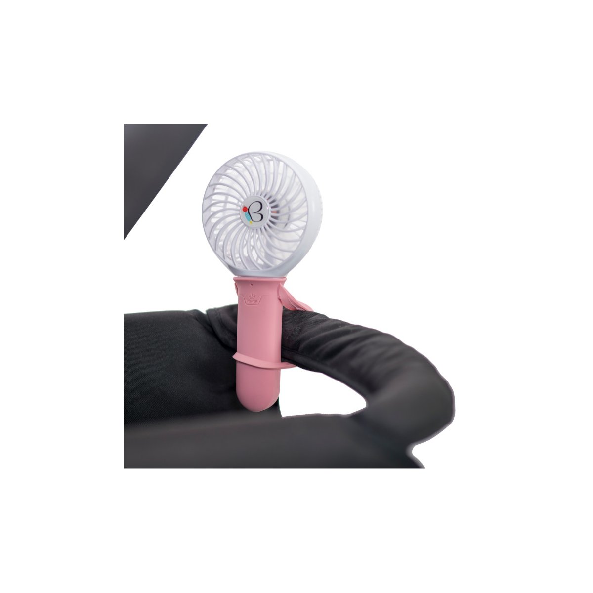 3 Speed Rechargeable Buggy Turbo Fan - White/Rose Gold
