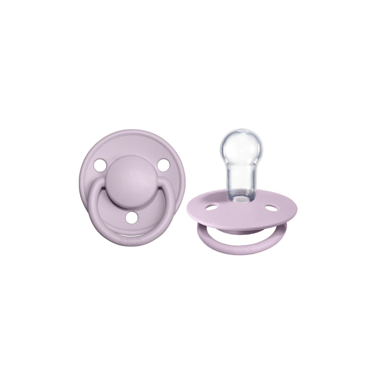 De Lux Silicone One Size Pacifier 2 Pack - Dusky Lilac