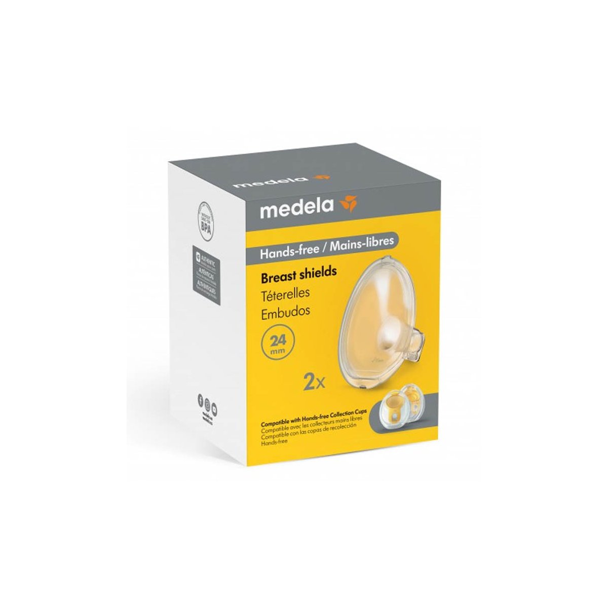 Hands-Free Collection Cups Breast Shields 24 MM