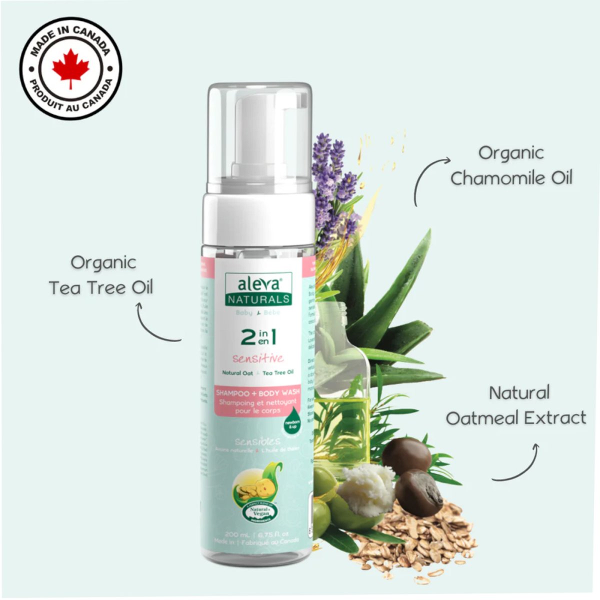 2 in 1 Sensitive Shampoo + Body Wash Travel Size 50ml