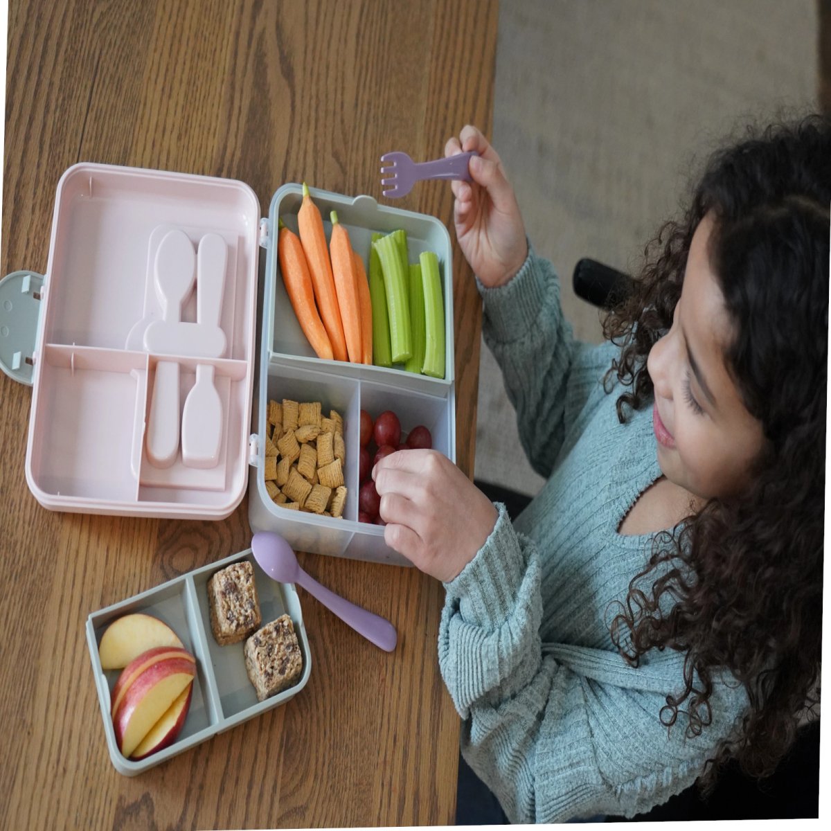 2 Tier Bento - Pink, Purple, Grey