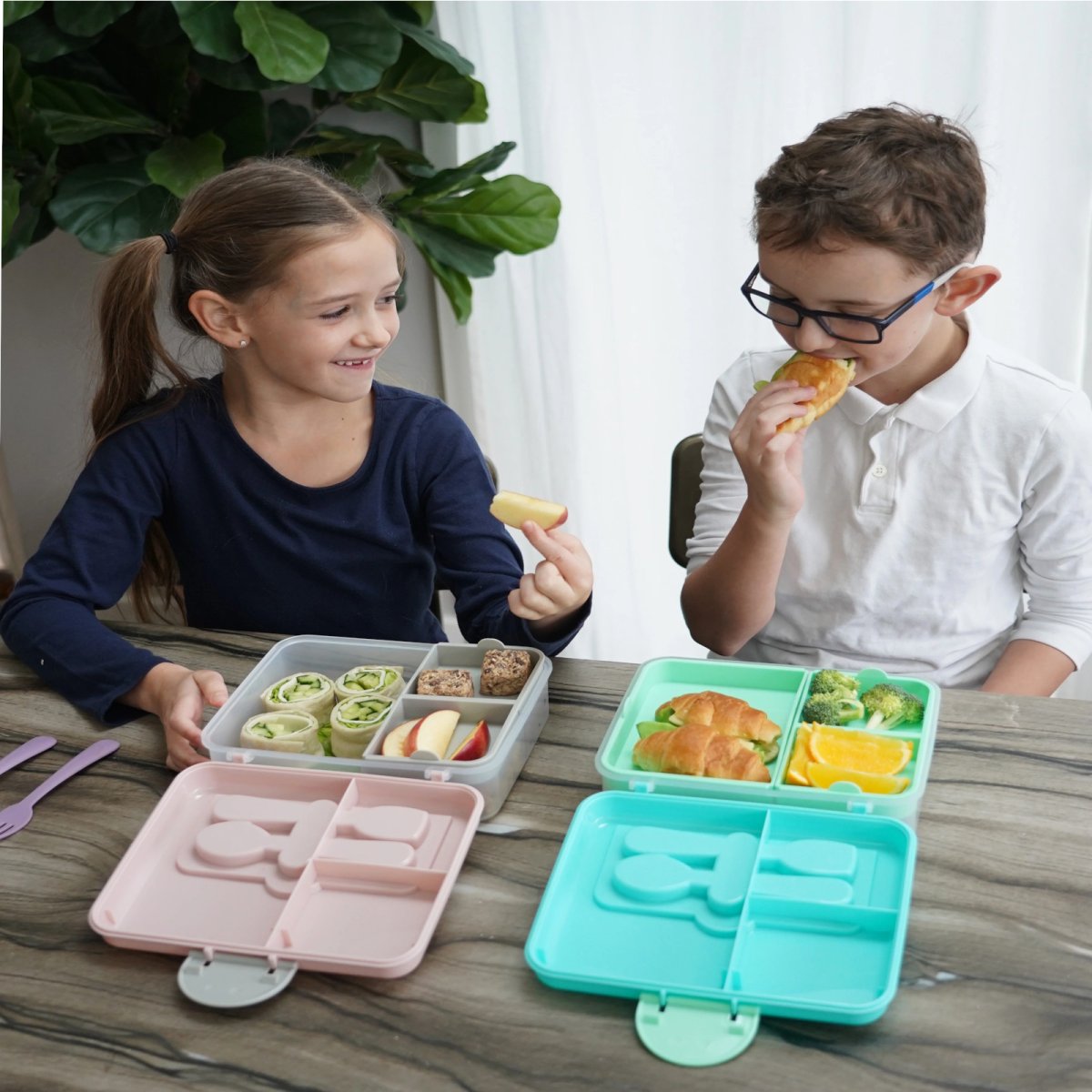 2 Tier Bento - Pink, Purple, Grey