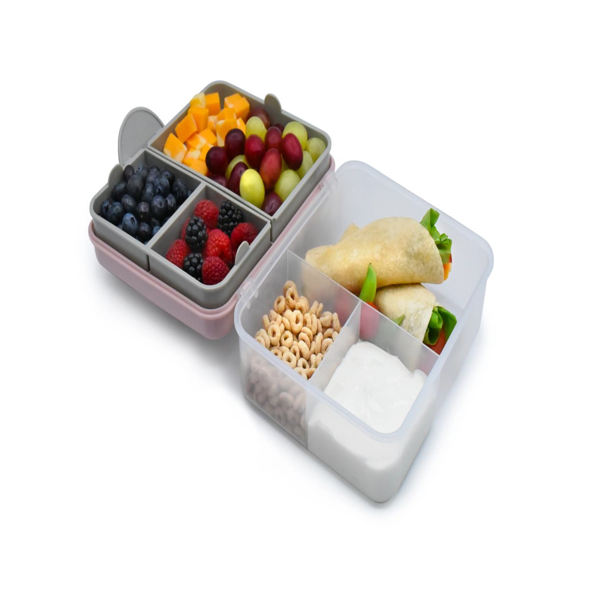 2 Tier Bento - Pink, Purple, Grey