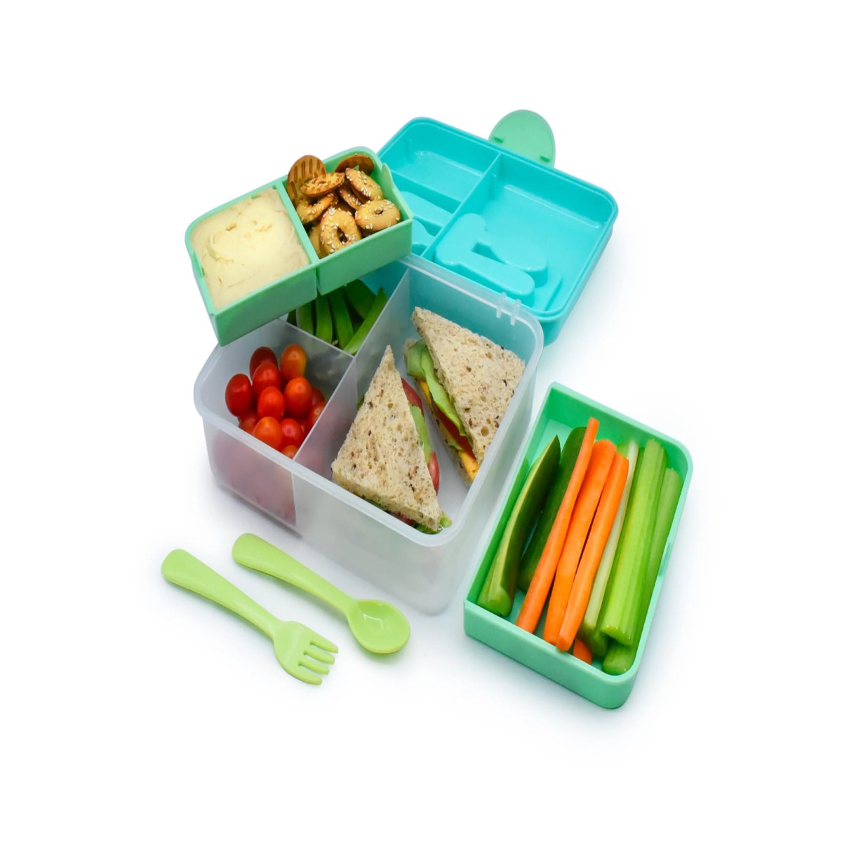 2 Tier Bento - Blue, Mint, Lime