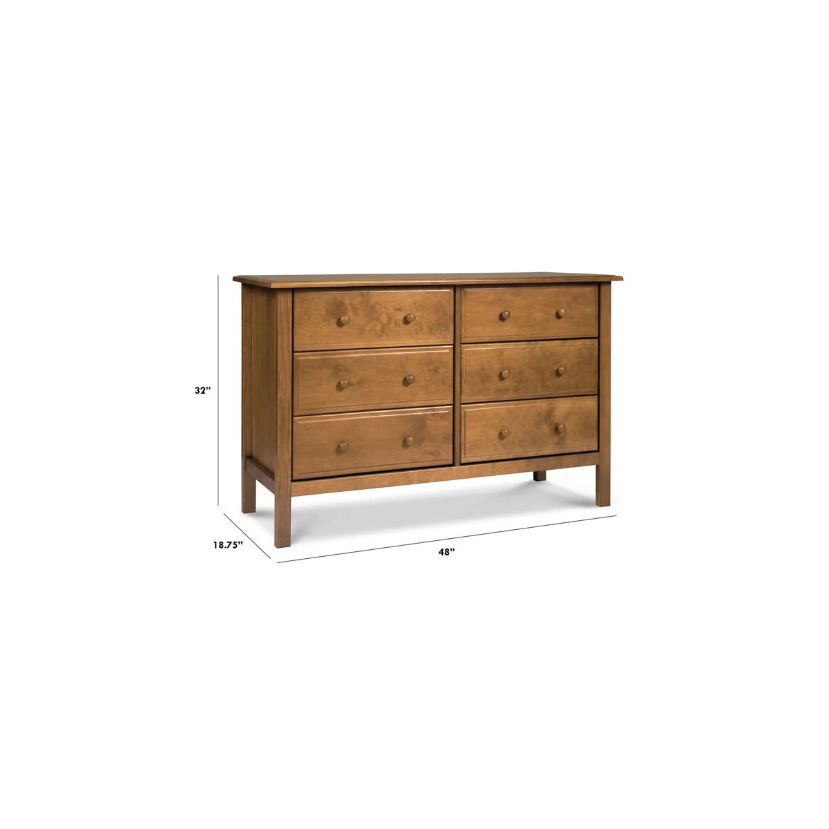 Jayden 6 Drawer Double Dresser Chestnut